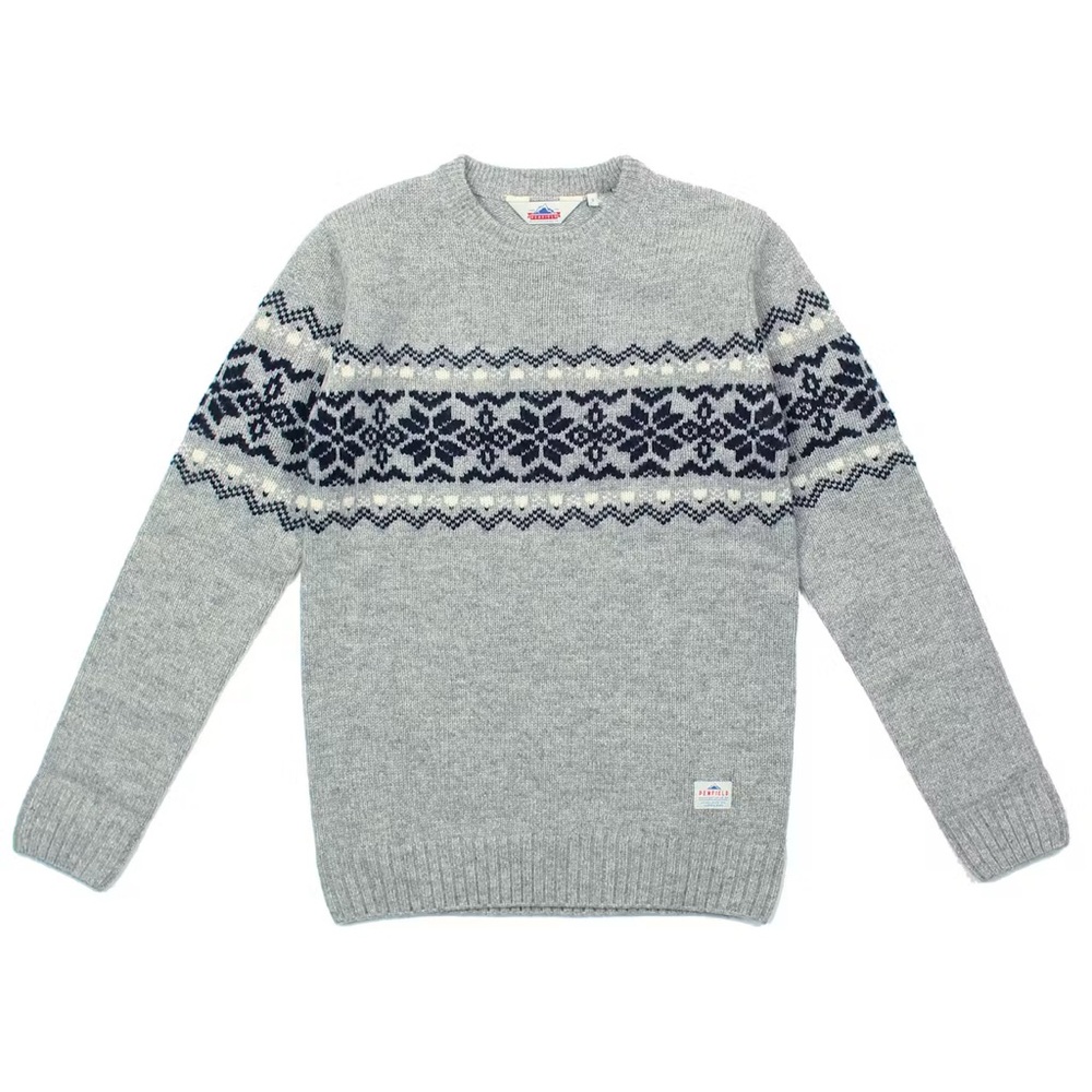 Penfield 100% lambswool Nordic Christmas sweater in grey